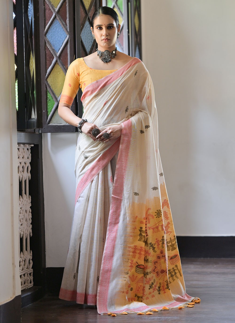 Classic Weaving Zari Cotton Saree - S6623