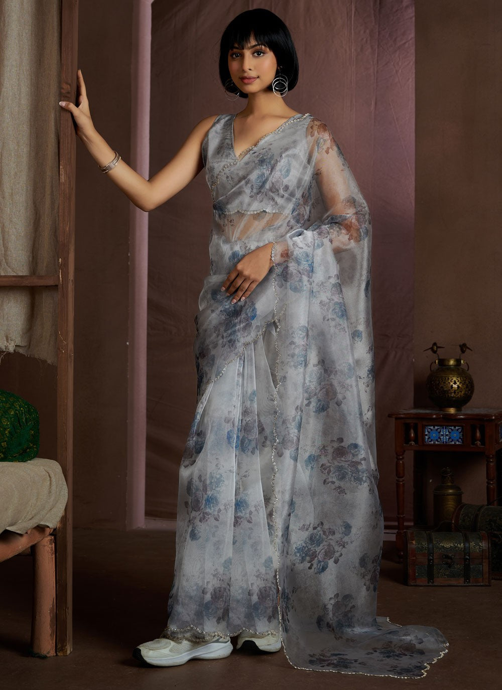 Classic Border Work Organza Saree - S10535