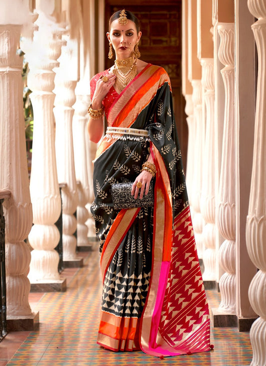 Trendy Patola Print Silk Saree - S3405