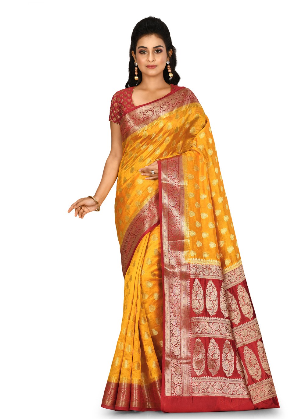 Contemporary Weaving Zari Banarasi Silk Saree - S0376