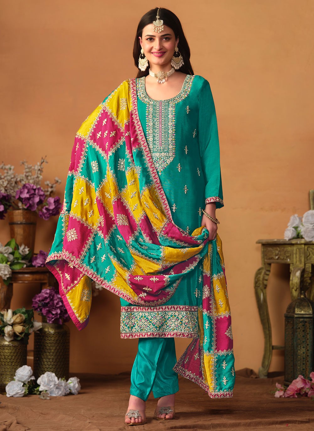 Chinon, Silk Salwar Suit - T2473