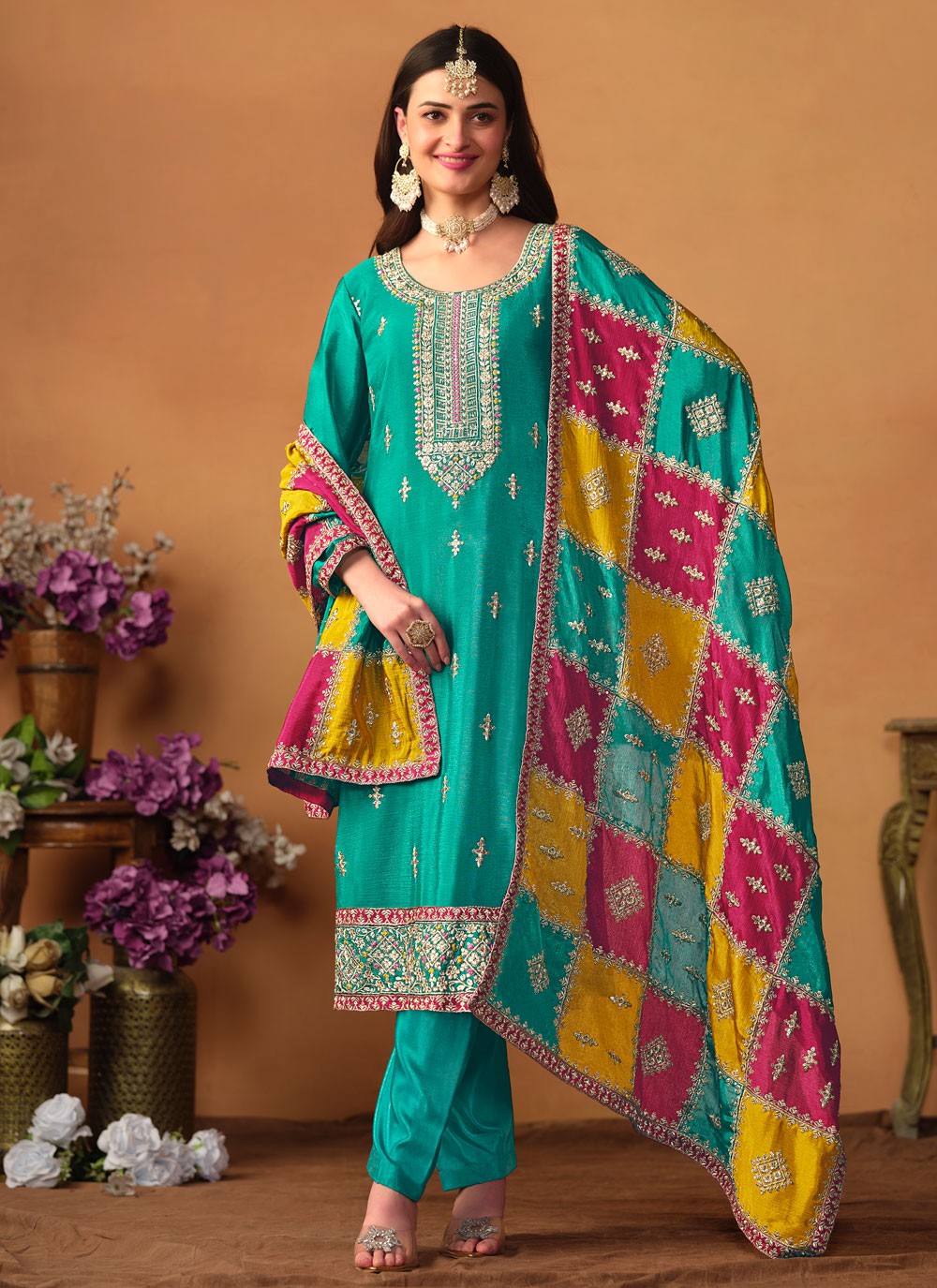 Chinon, Silk Salwar Suit - T2473