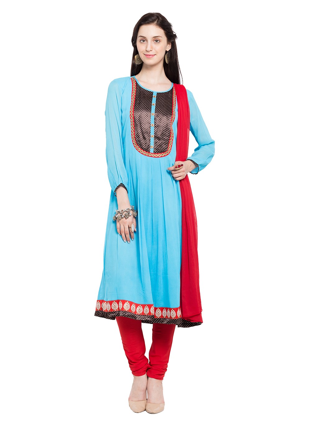 Faux Georgette Churidar Suit - T358