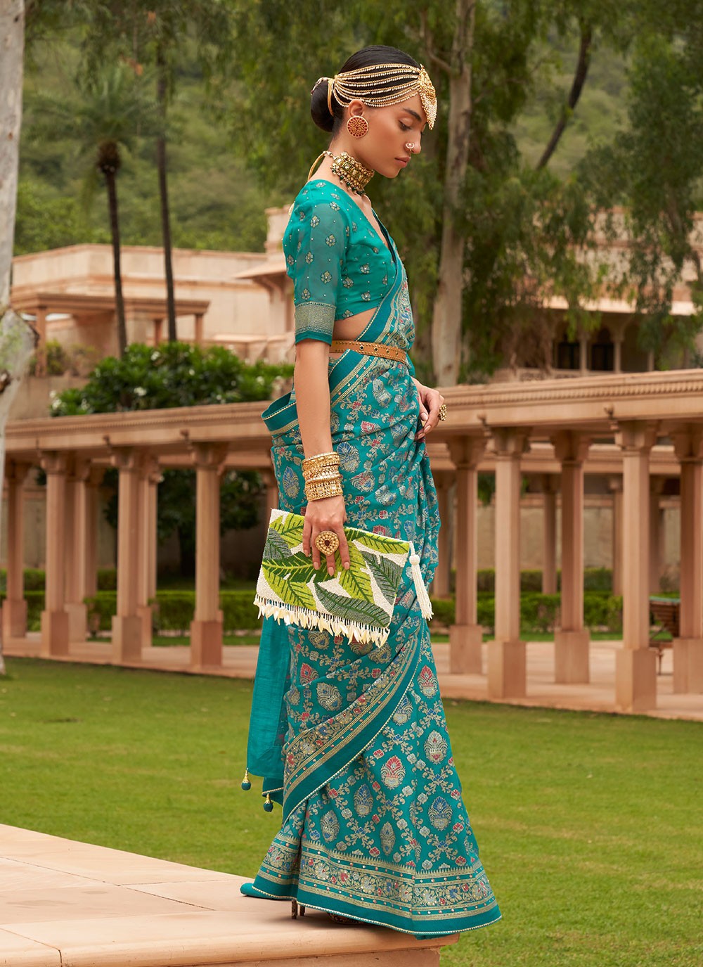 Classic Border Work Brasso Saree - S2485