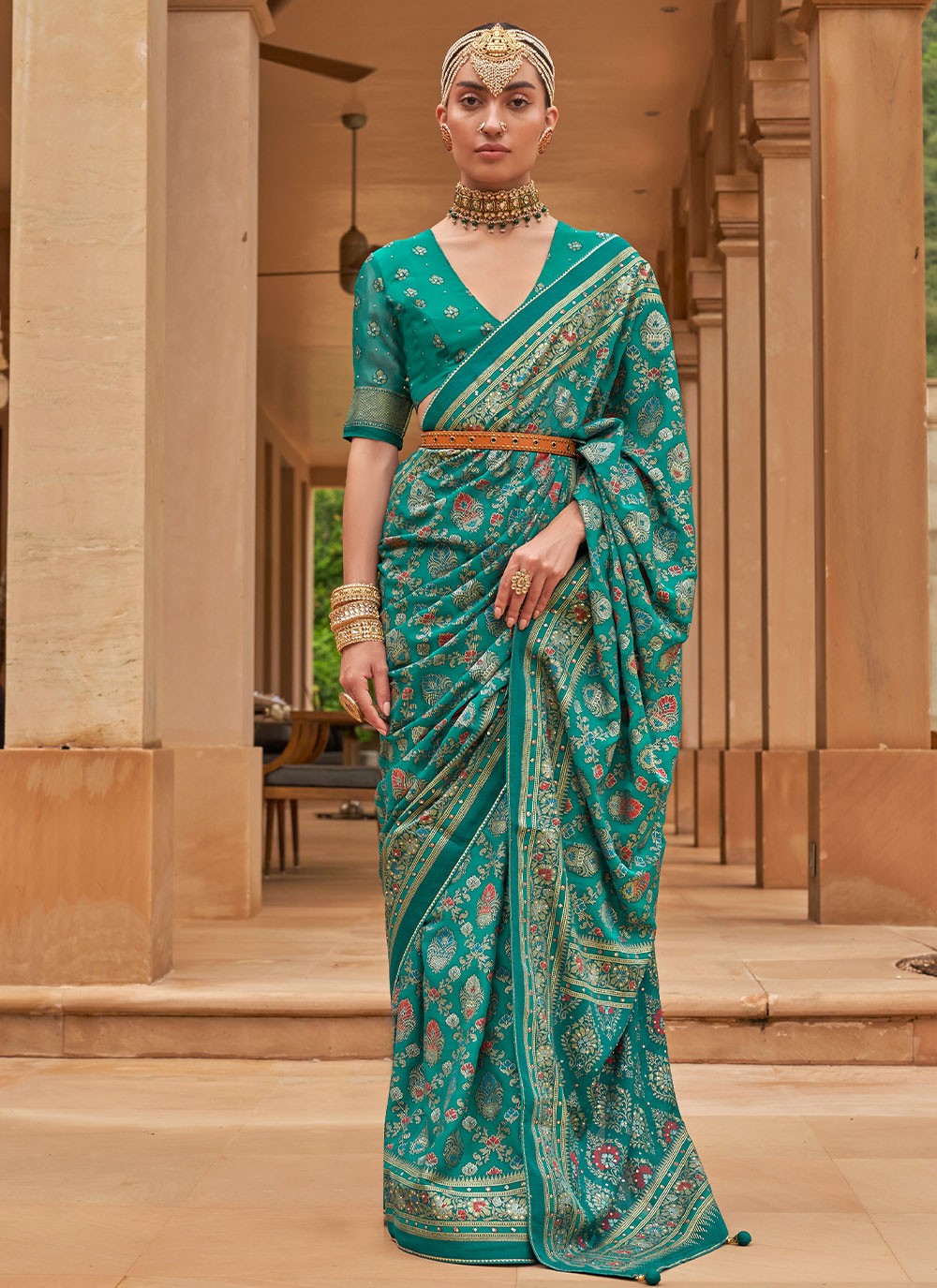 Classic Border Work Brasso Saree - S2485