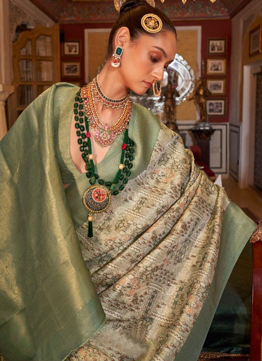 Classic Border Work Tussar Silk Saree - S9578