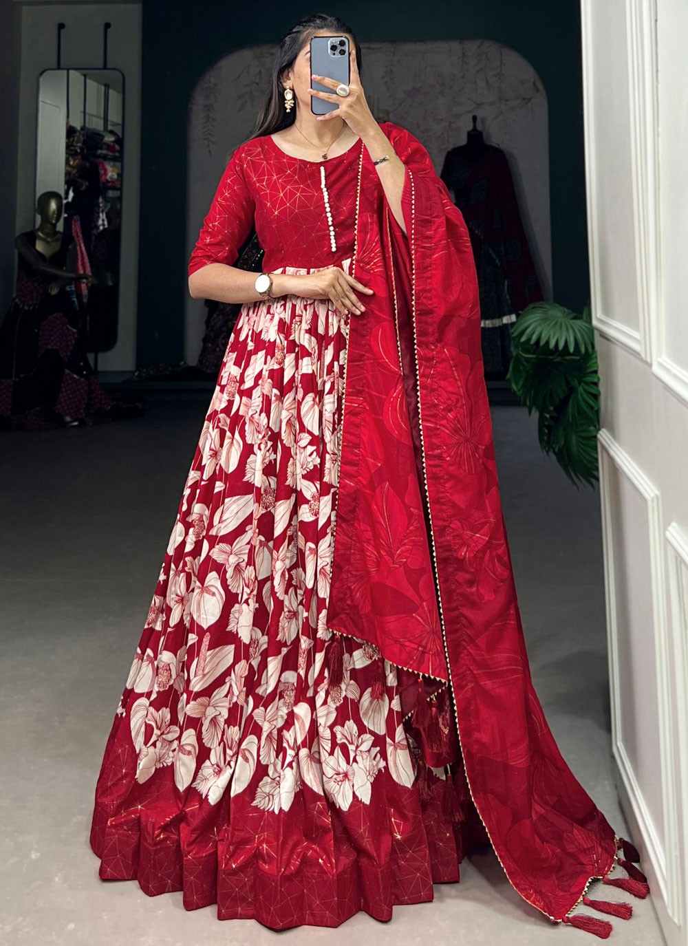 Tussar Silk Gown - G1729