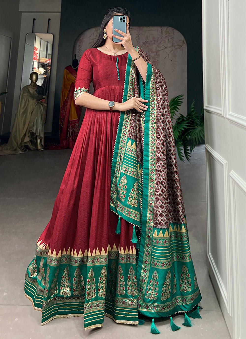 Tussar Silk Gown - G1733