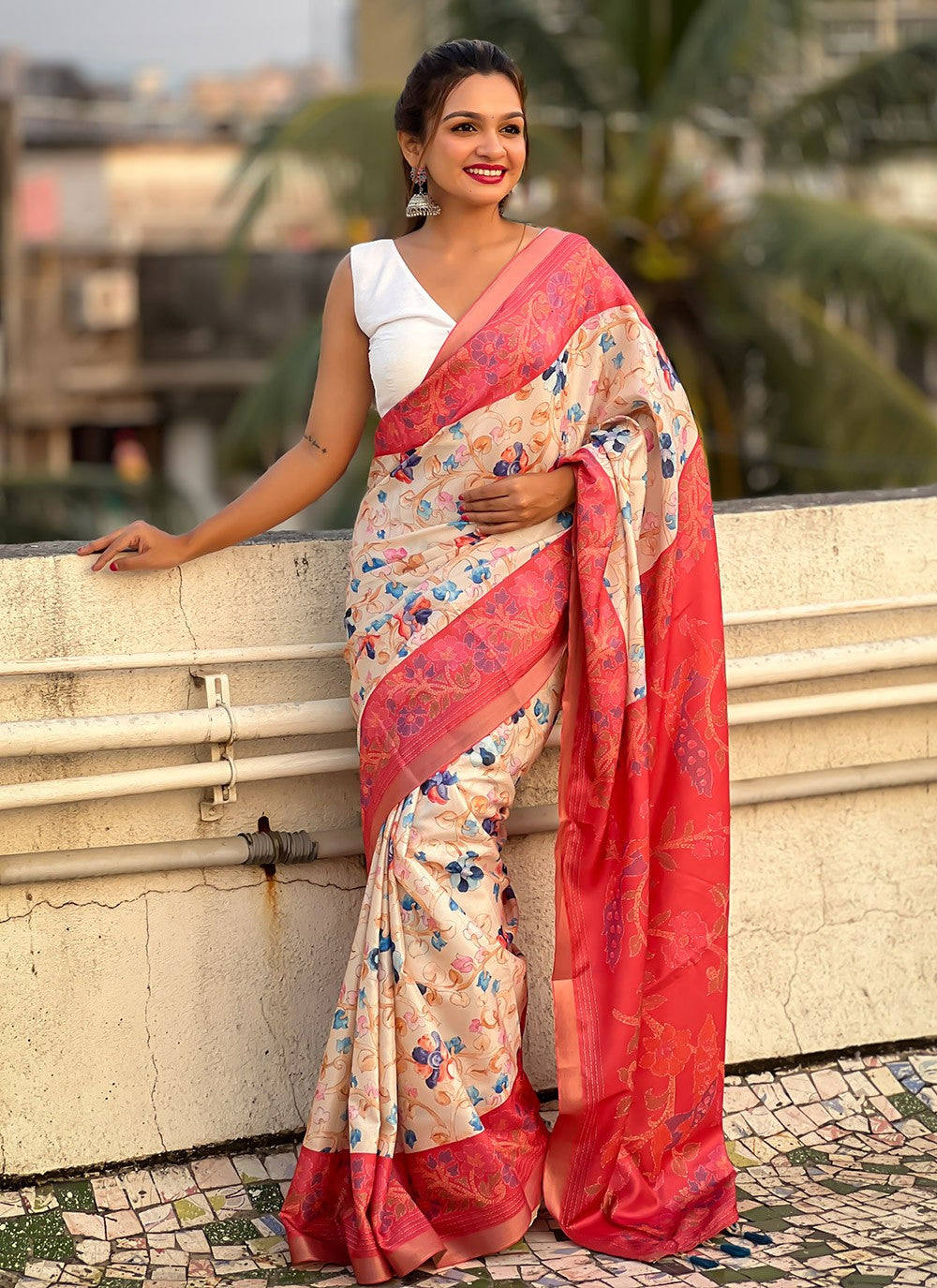 Classic Printed Tussar Silk Saree - S9599