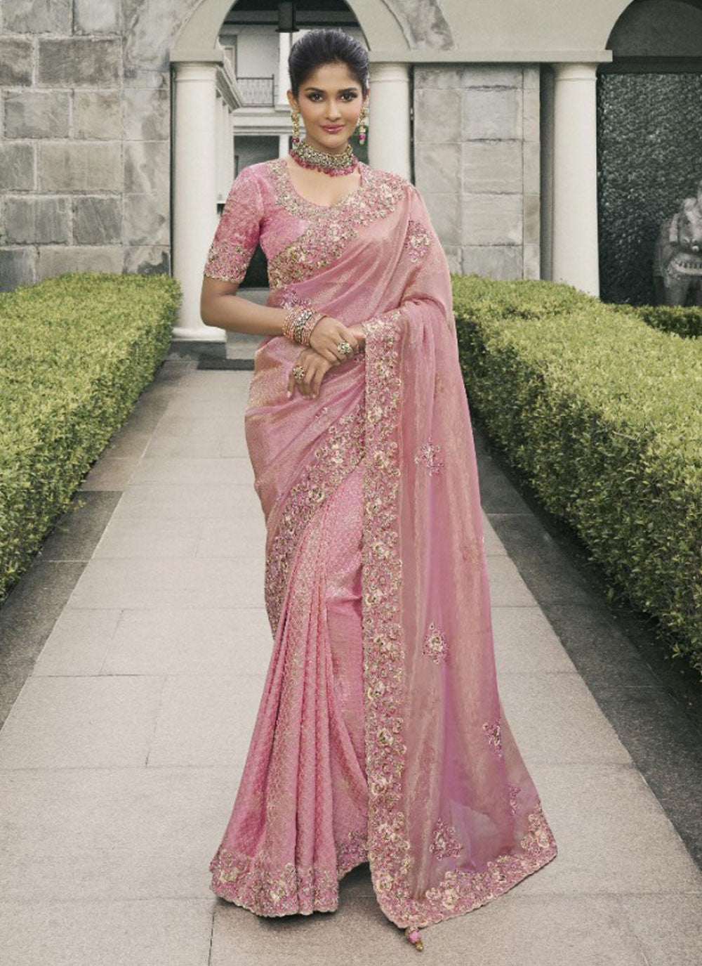 Classic Border Work Tussar Silk Saree - S9485