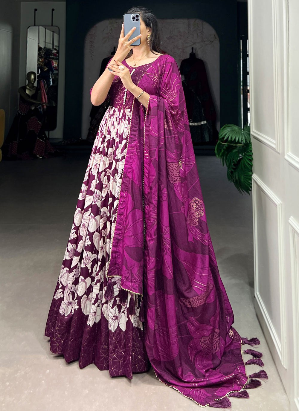 Tussar Silk Gown - G1729