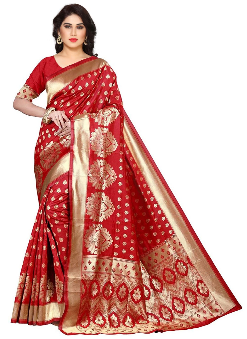 Contemporary Weaving Zari Kanjivaram Silk Saree - S0793