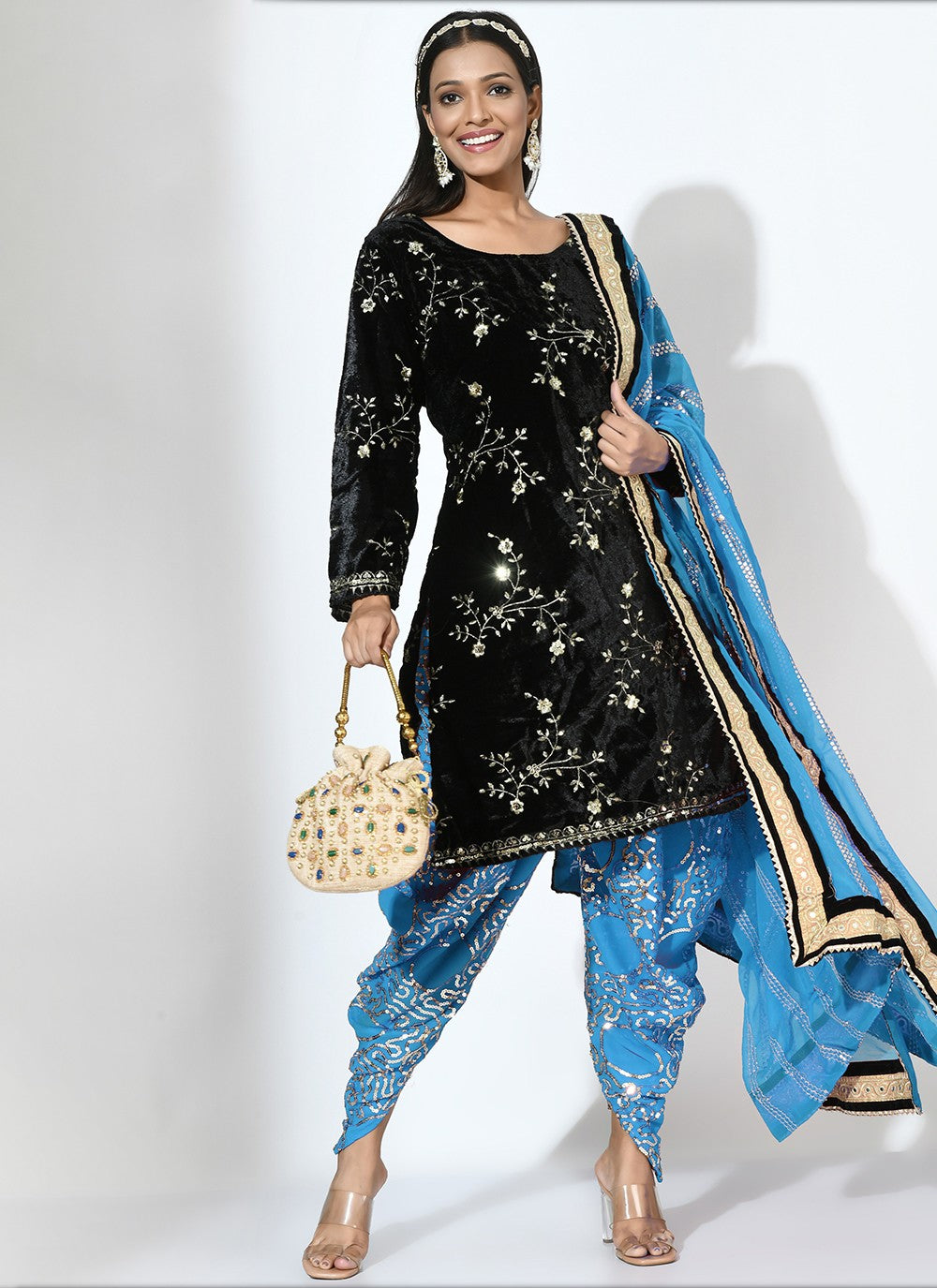 Faux Georgette Patiala Suit - T1937