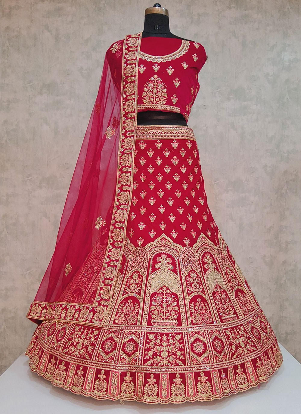 Embroidered Velvet A - Line Lehenga - L1919