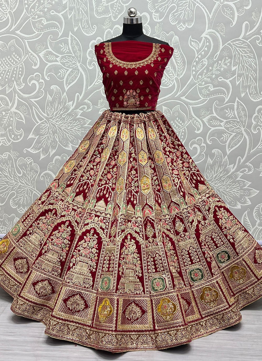 Diamond Velvet A - Line Lehenga - L0881