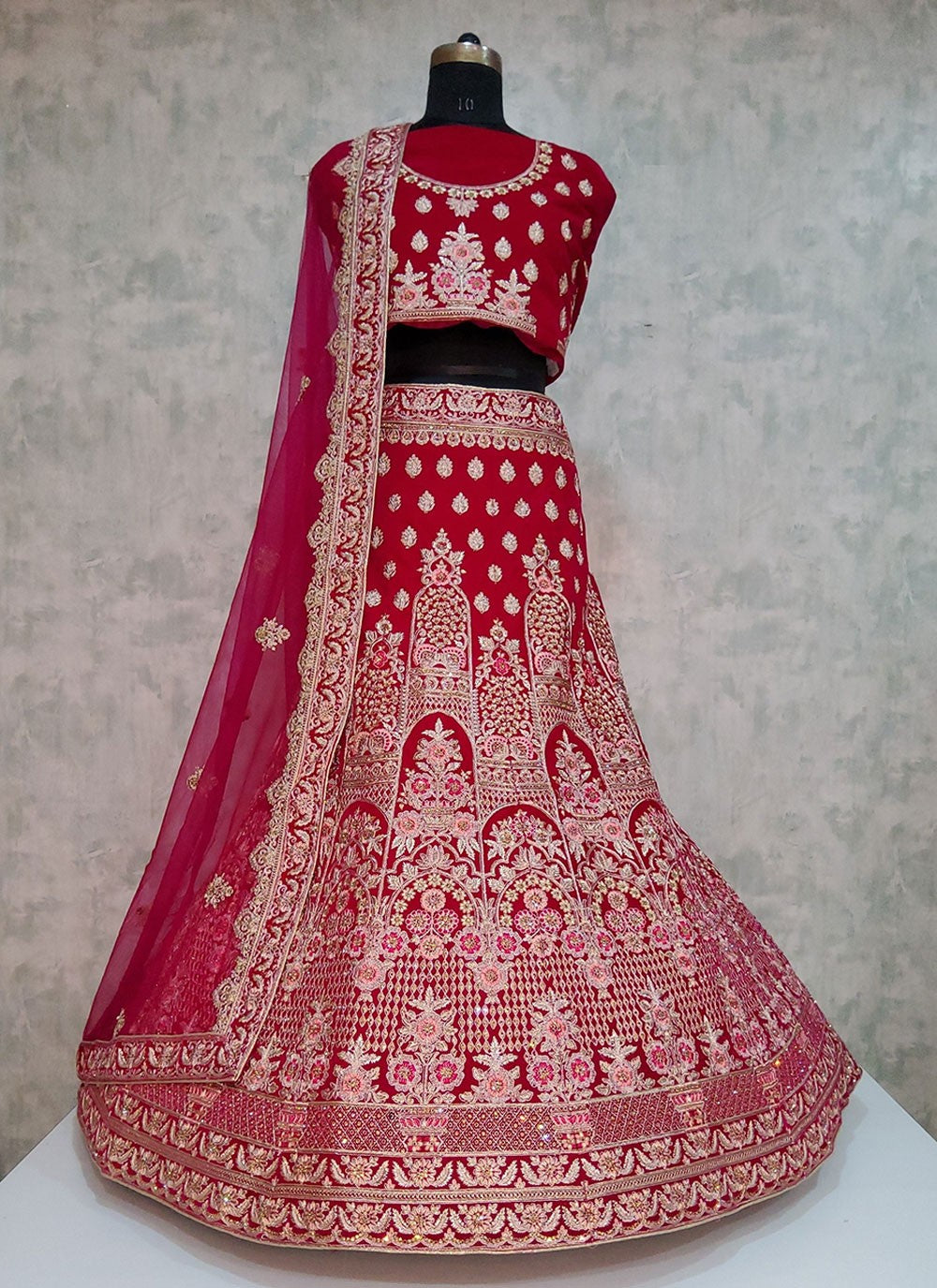 Embroidered Velvet A - Line Lehenga - L1919