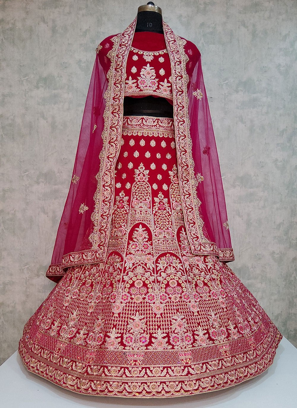 Embroidered Velvet A - Line Lehenga - L1919