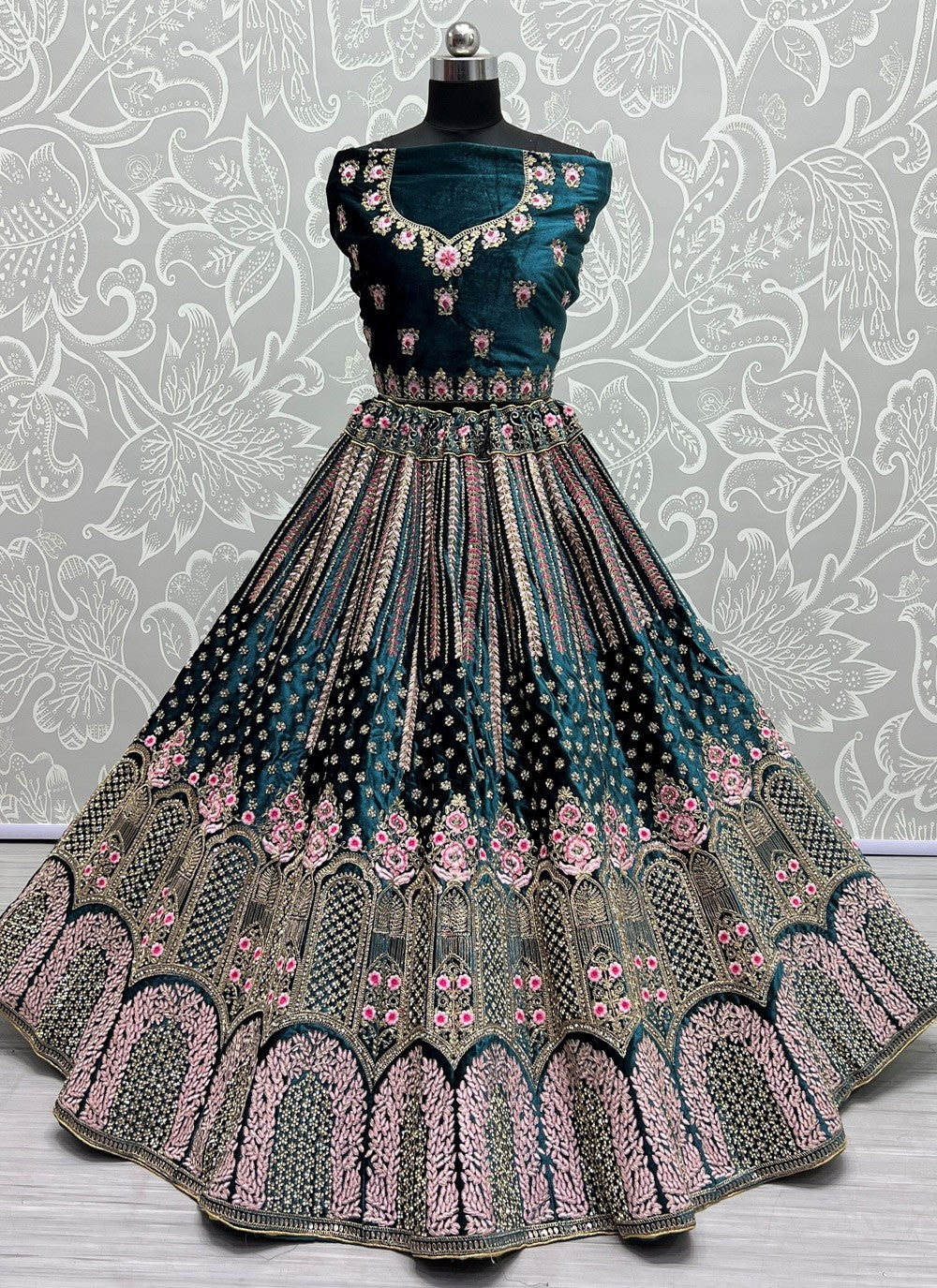 Diamond Velvet A - Line Lehenga - L1110