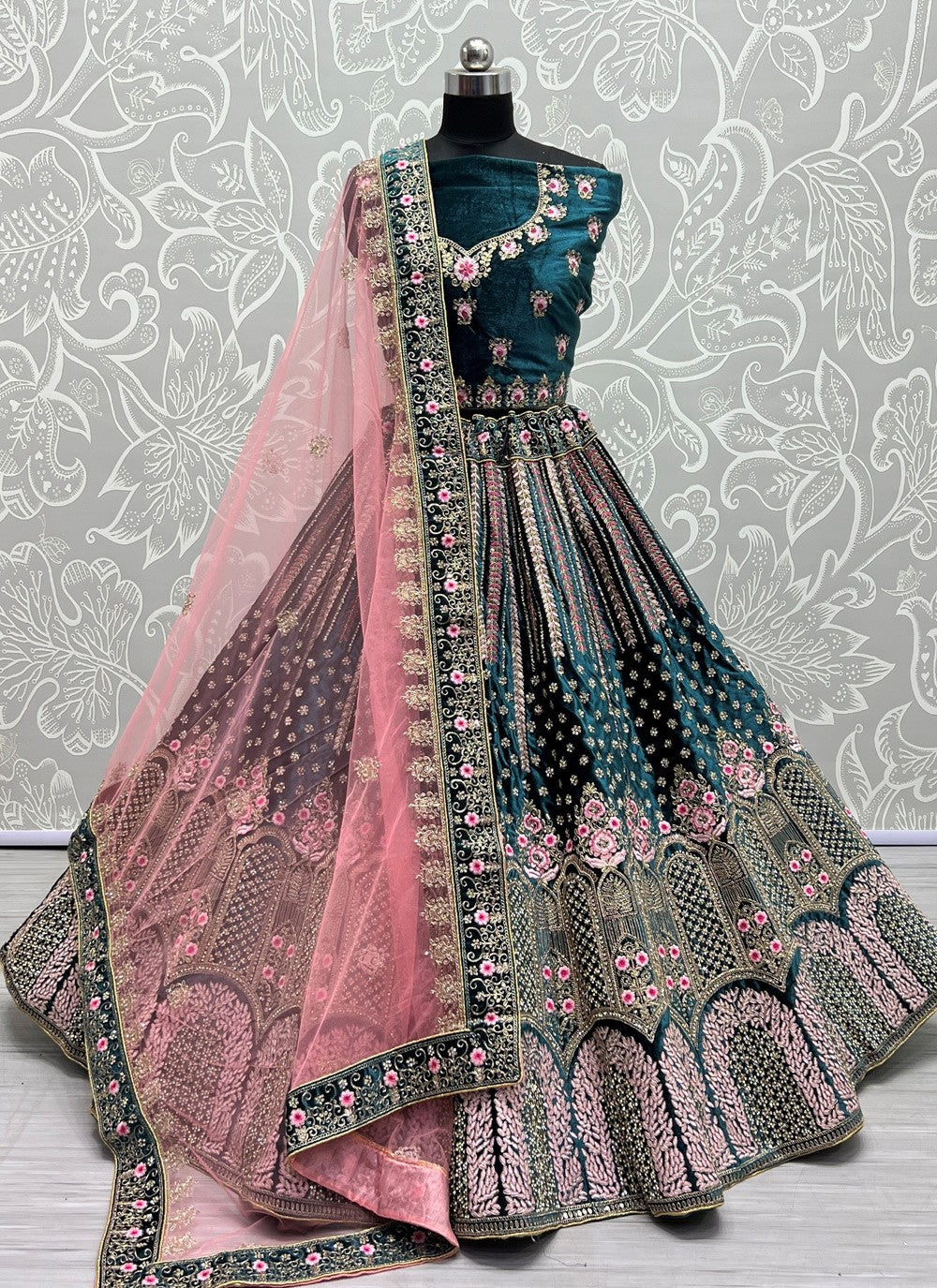 Diamond Velvet A - Line Lehenga - L1110