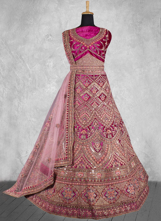 Embroidered Velvet Lehenga - L3067