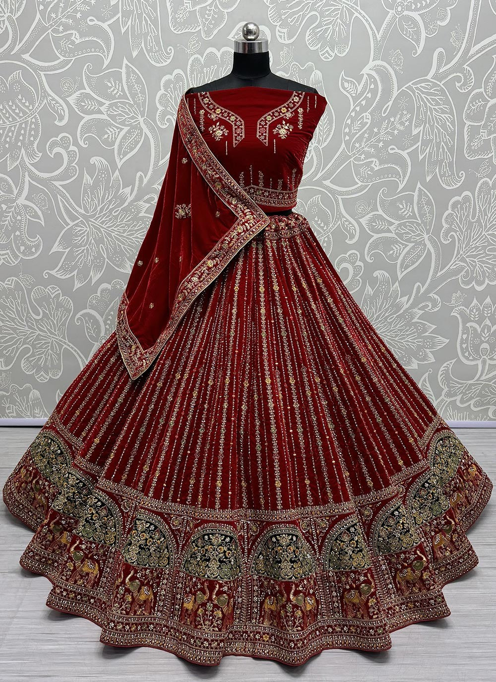 Diamond Velvet A - Line Lehenga - L2225