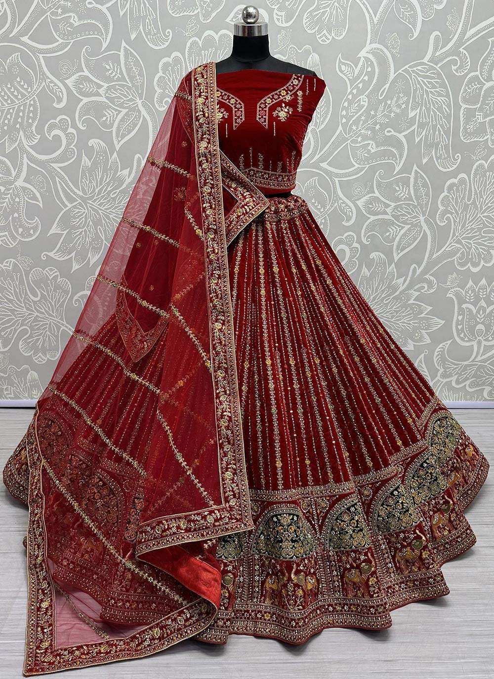 Diamond Velvet A - Line Lehenga - L2225