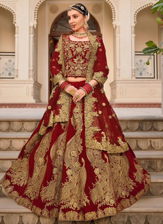 Dori Work Velvet A - Line Lehenga - L2797