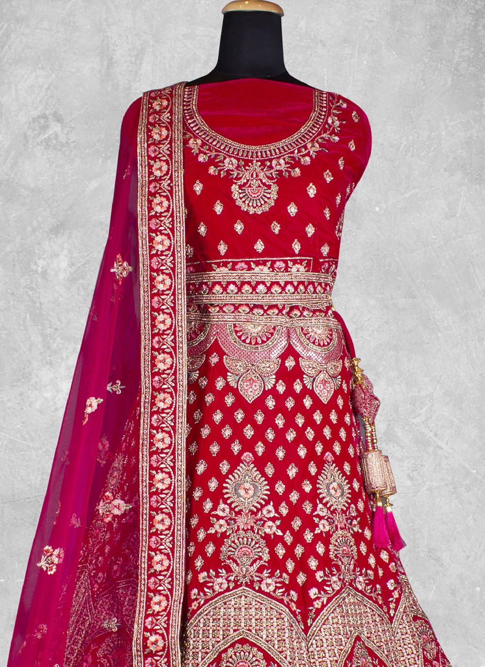 Embroidered Velvet Lehenga - L3067