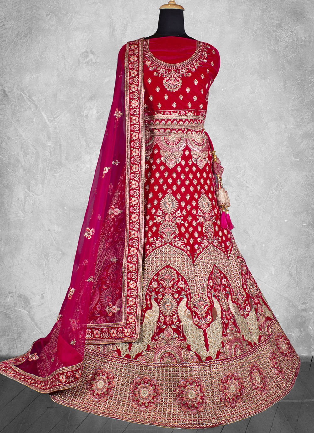 Embroidered Velvet Lehenga - L3067