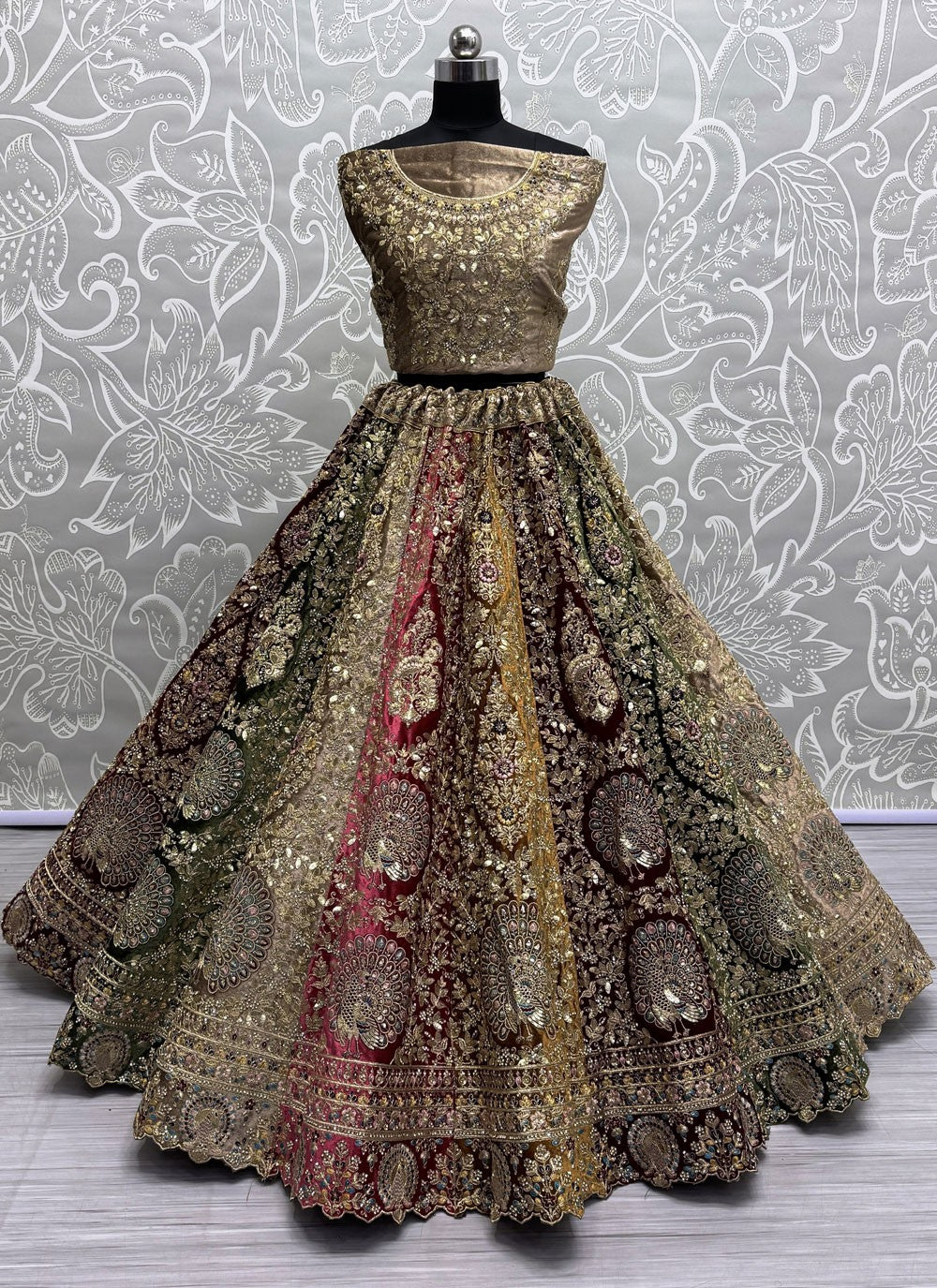 Dimond Velvet A - Line Lehenga - L2851