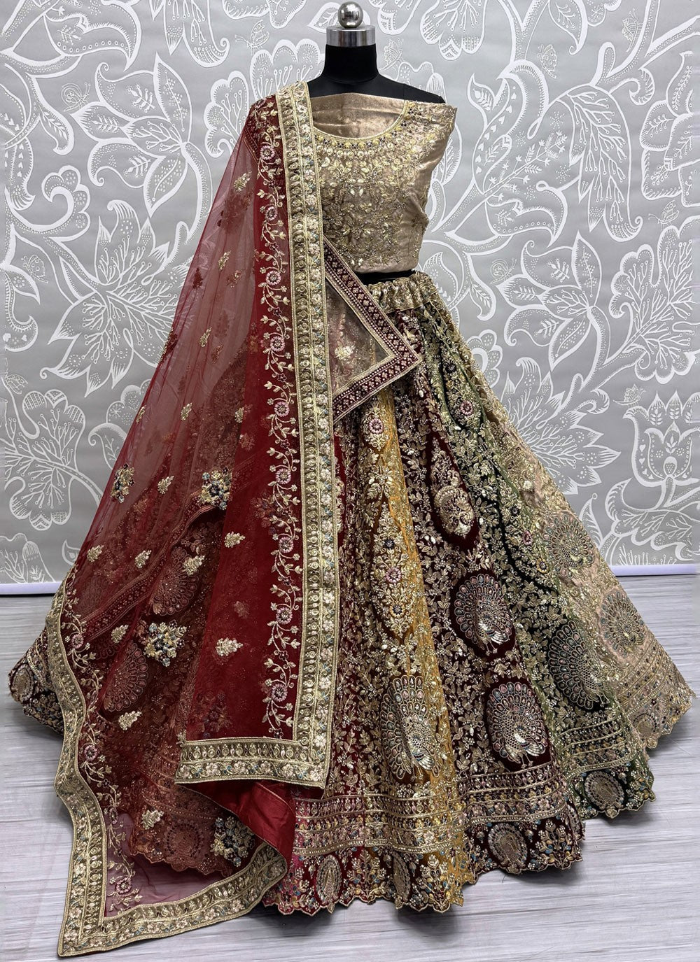 Dimond Velvet A - Line Lehenga - L2851