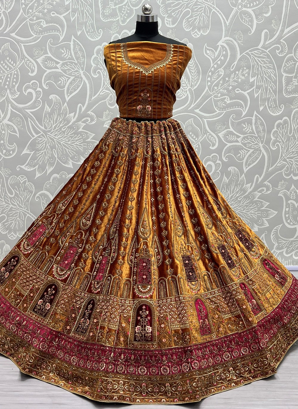 Diamond Velvet A - Line Lehenga - L0962