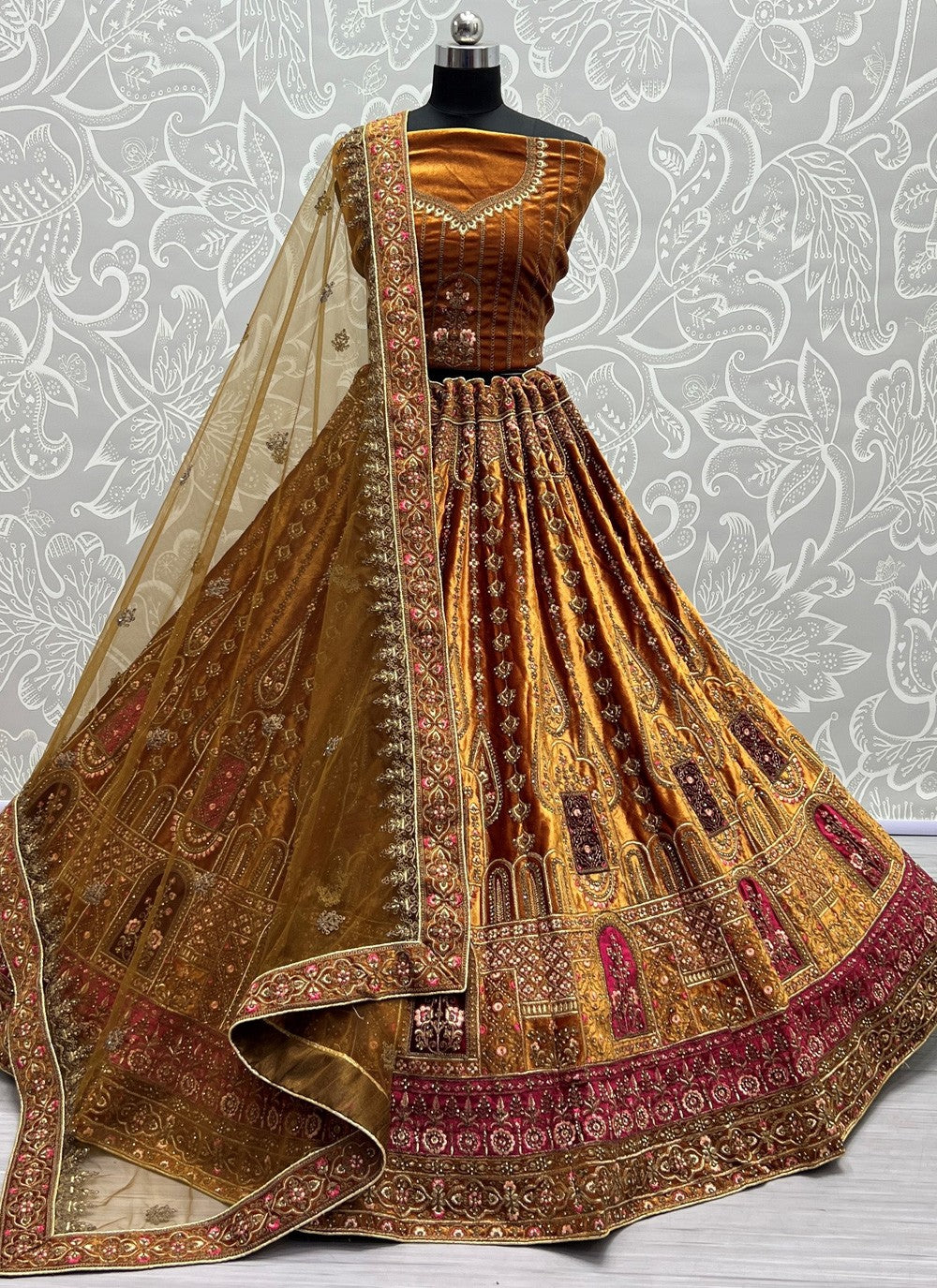 Diamond Velvet A - Line Lehenga - L0962