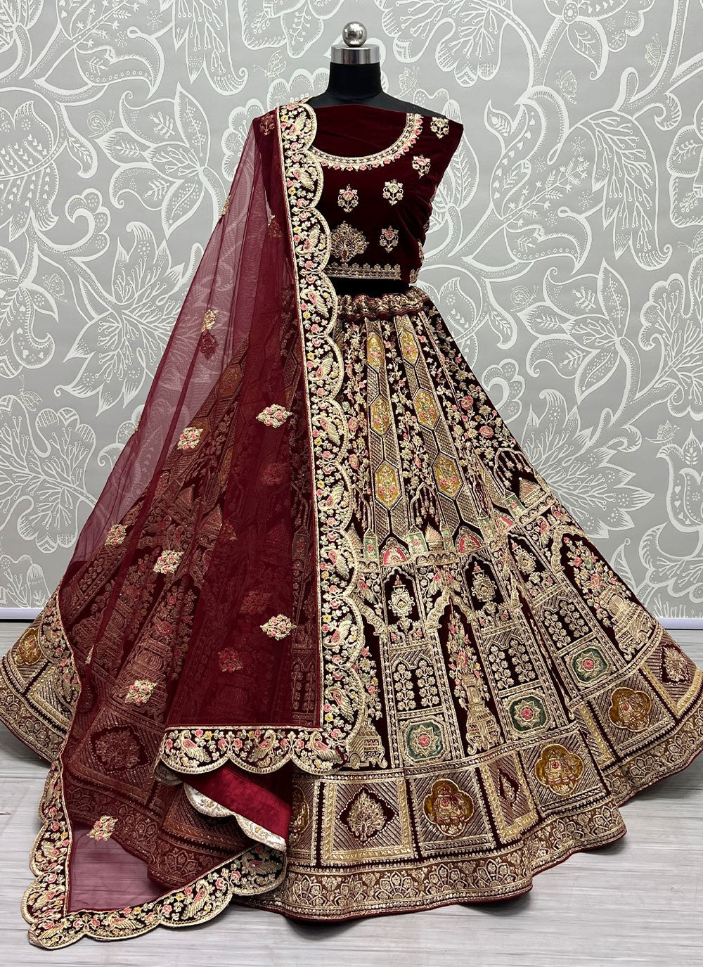 Diamond Velvet A - Line Lehenga - L0881