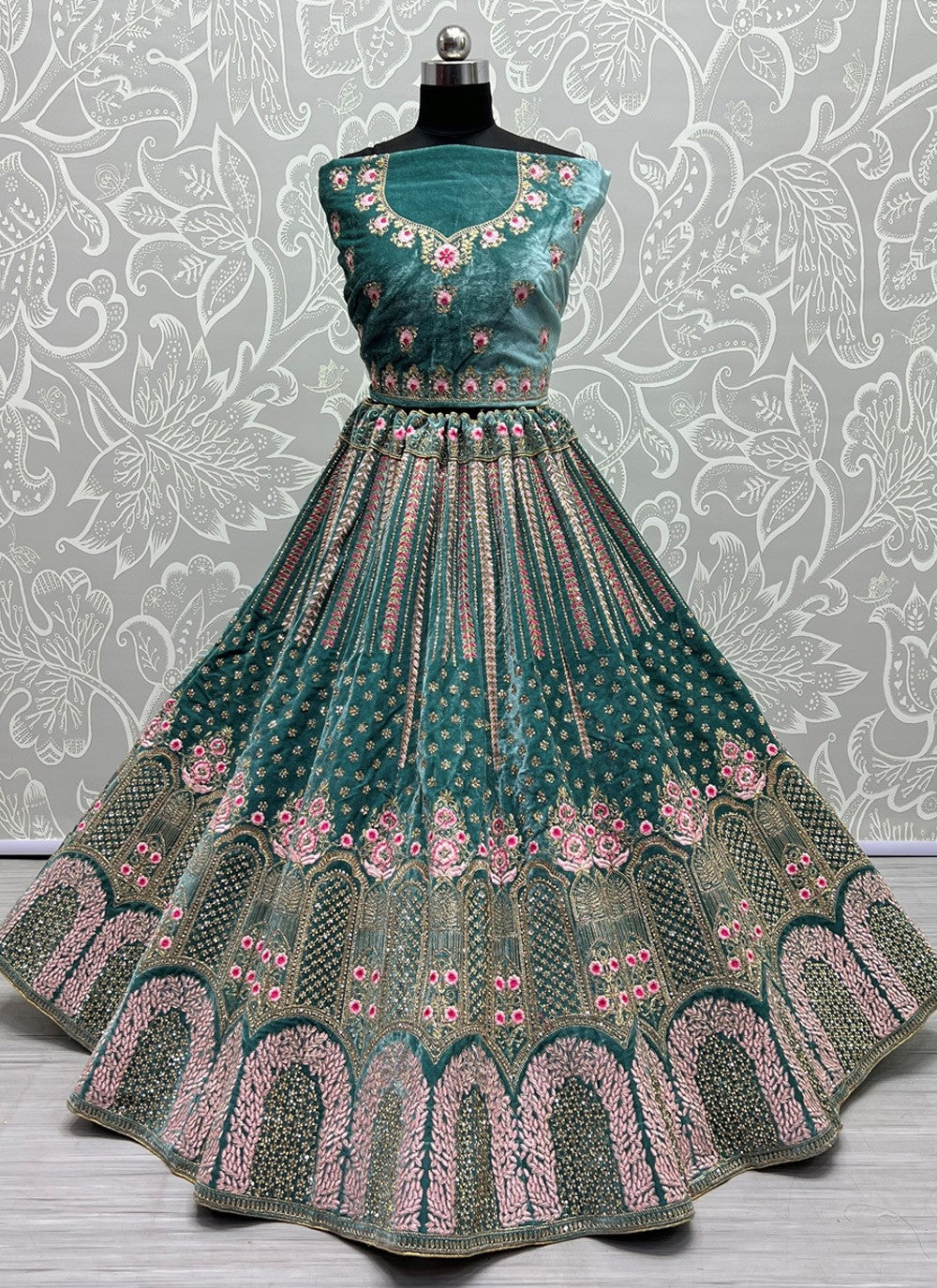 Diamond Velvet A - Line Lehenga - L1110