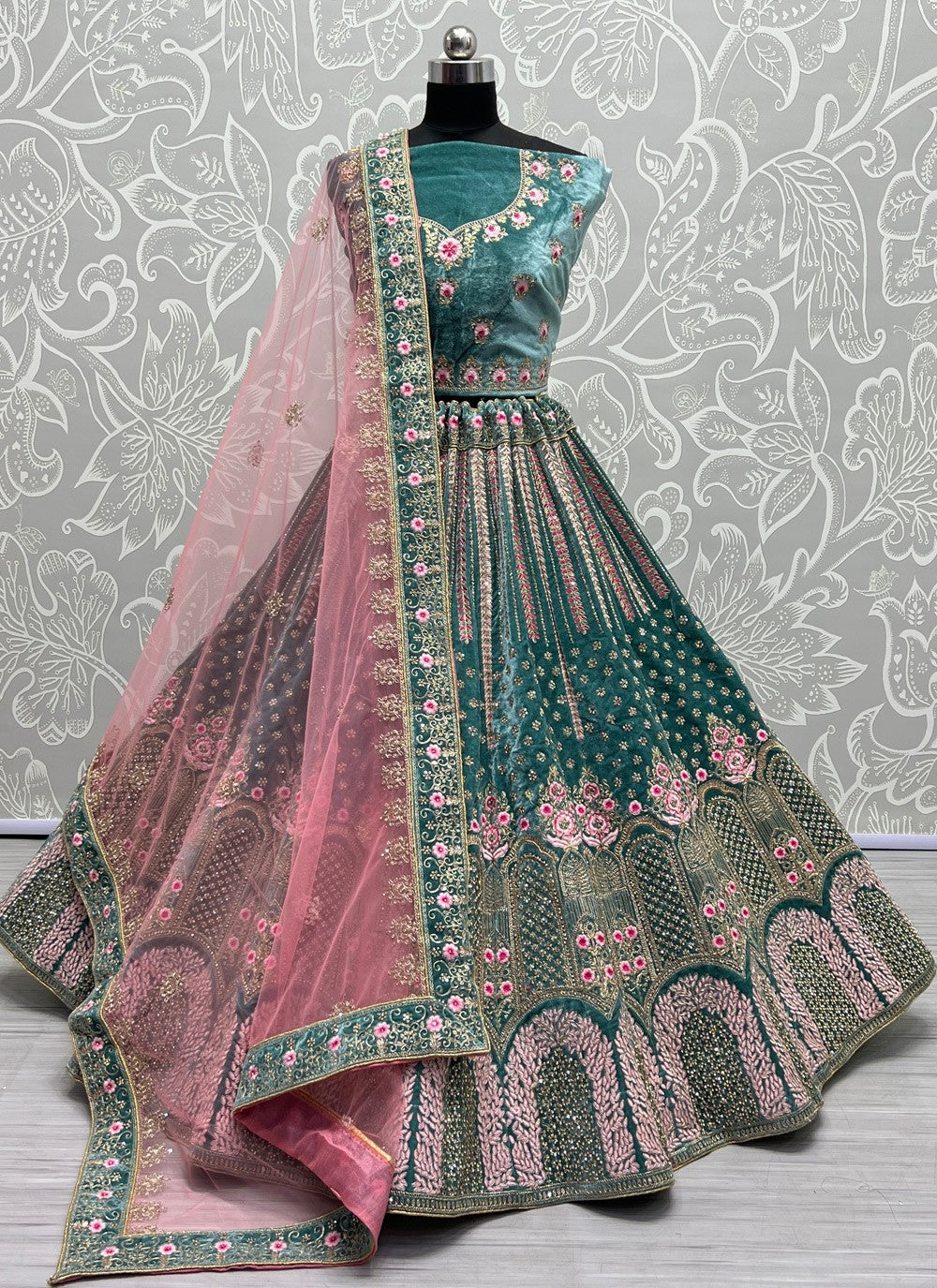 Diamond Velvet A - Line Lehenga - L1110