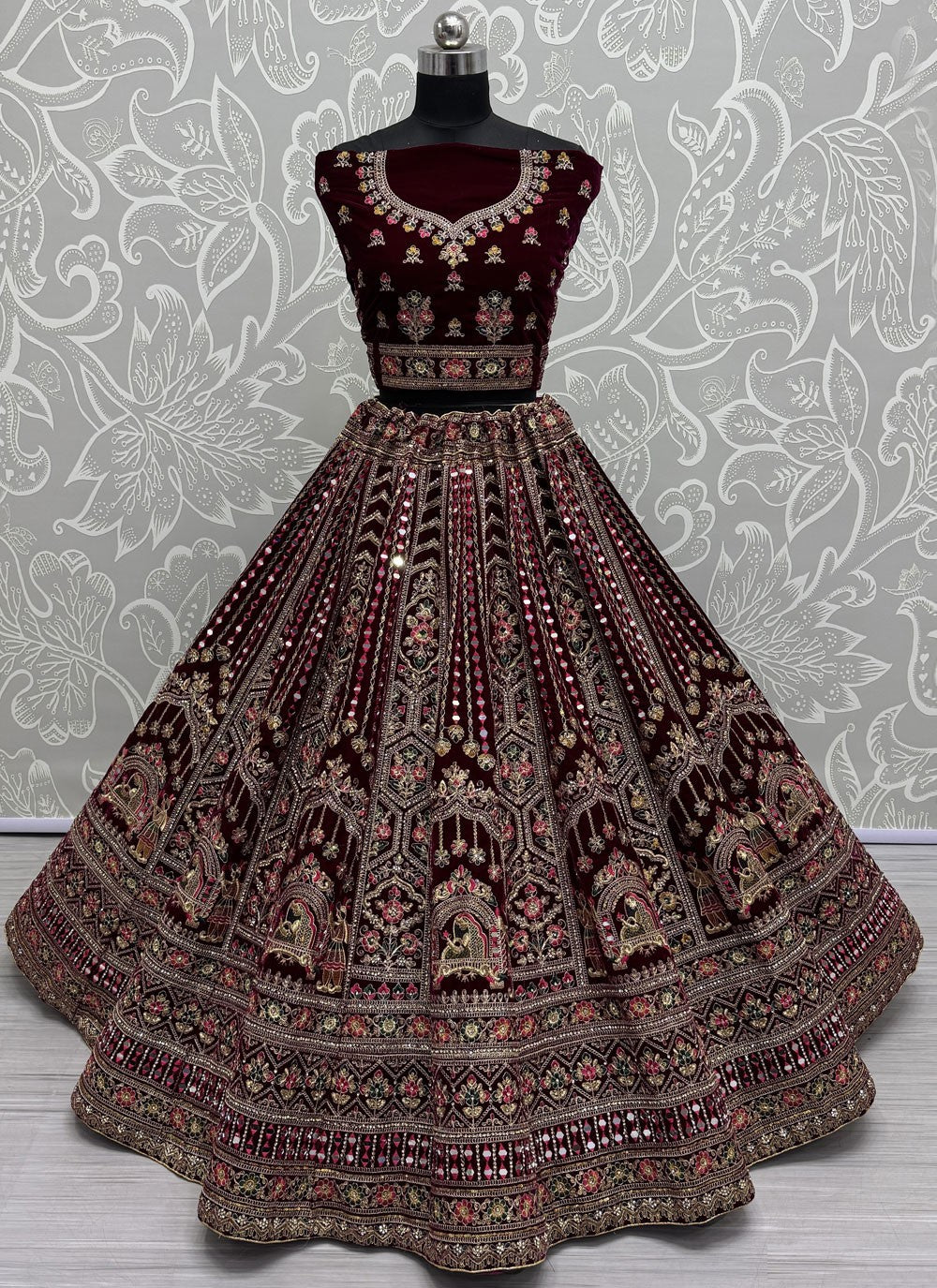 Diamond Velvet A - Line Lehenga - L2606