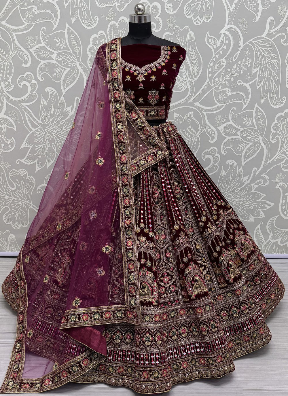 Diamond Velvet A - Line Lehenga - L2606