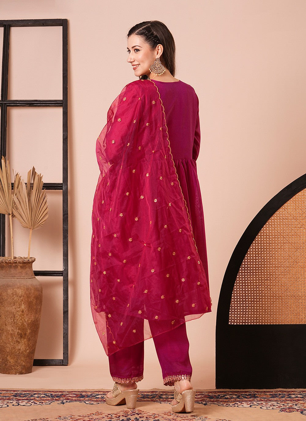 Chanderi Salwar Suit - T4168