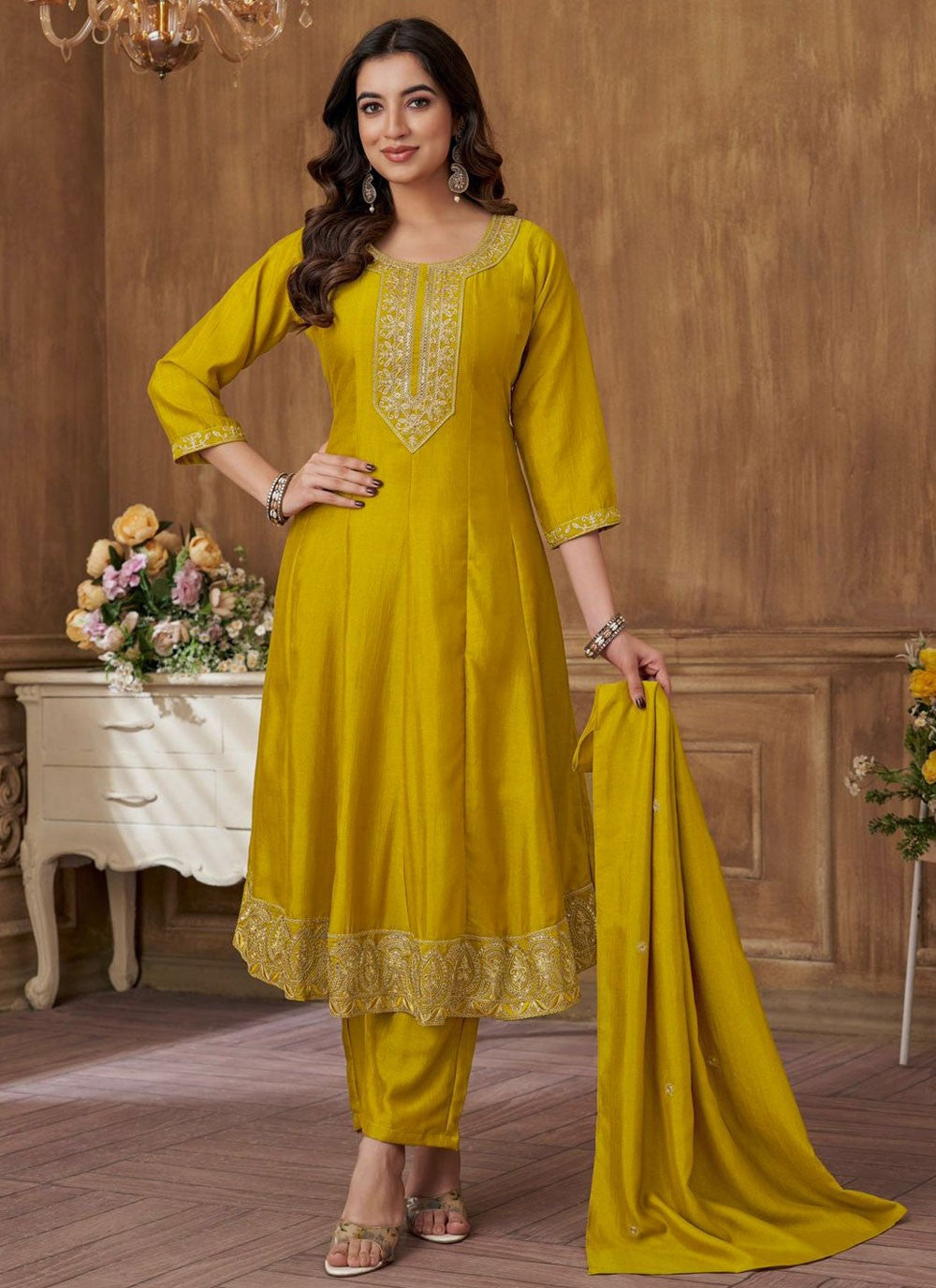 Vichitra Silk Salwar Suit - T3779