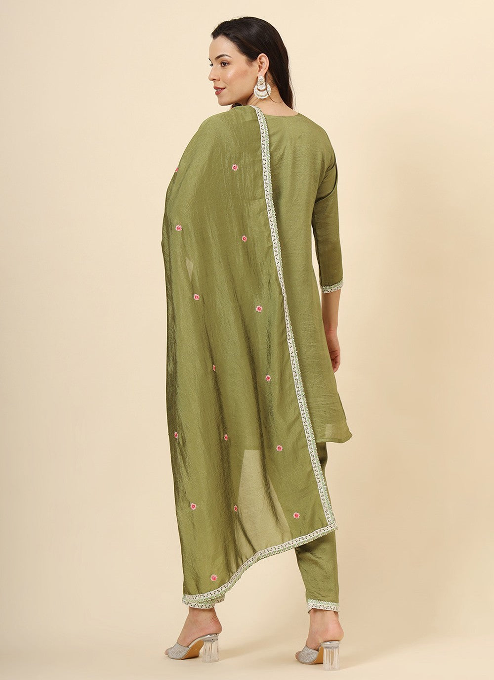 Vichitra Silk Pant Style Suit - T3471