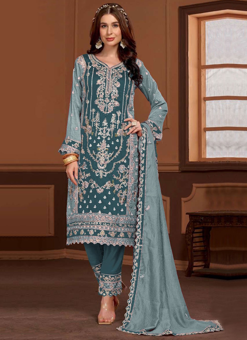 Vichitra Silk Salwar Suit - T4006