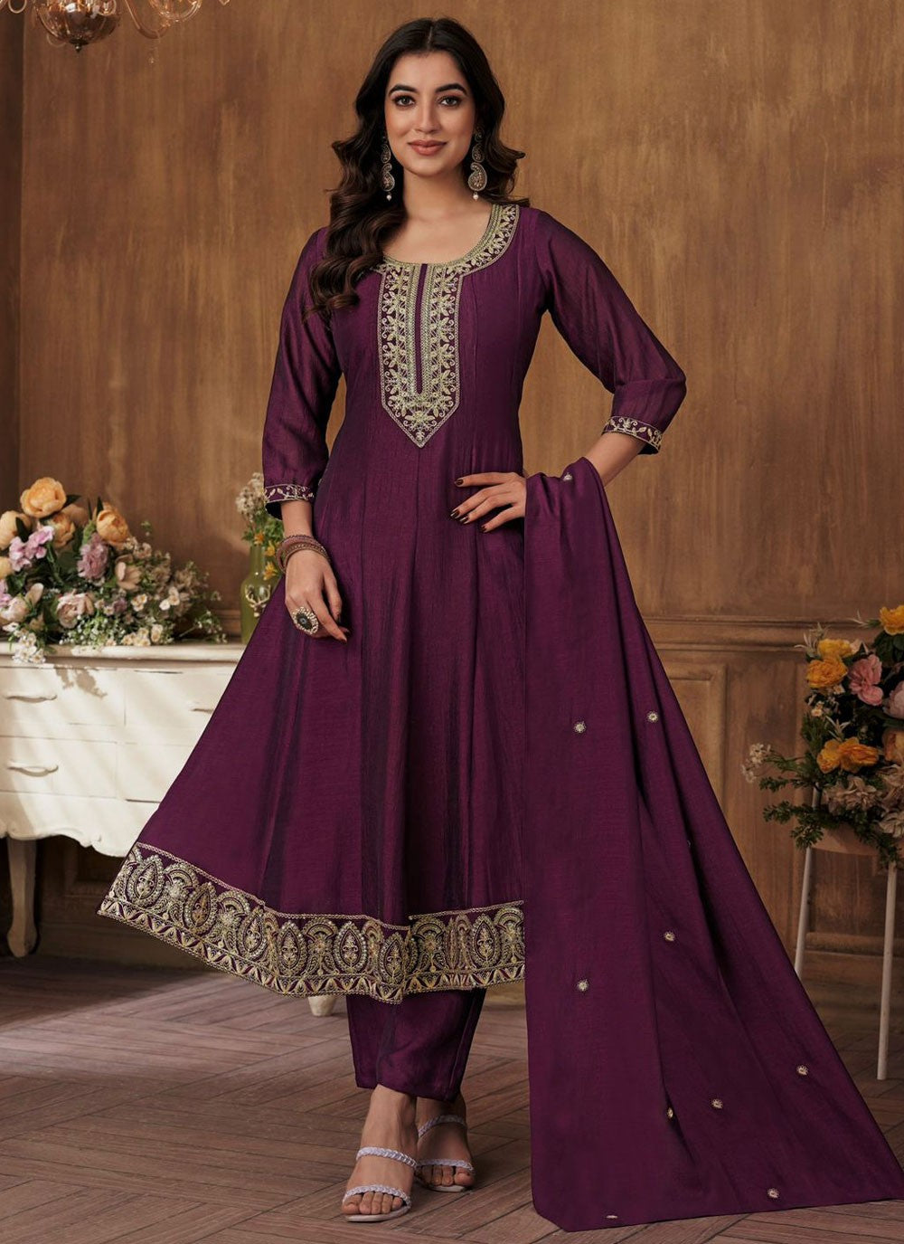 Vichitra Silk Salwar Suit - T3779