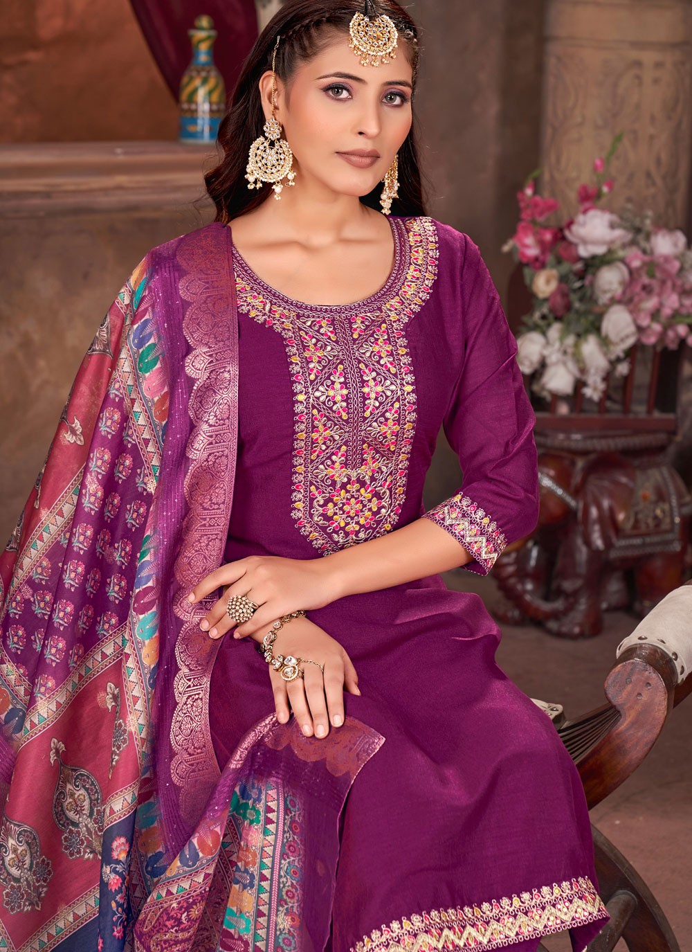 Vichitra Silk Salwar Suit - T3865