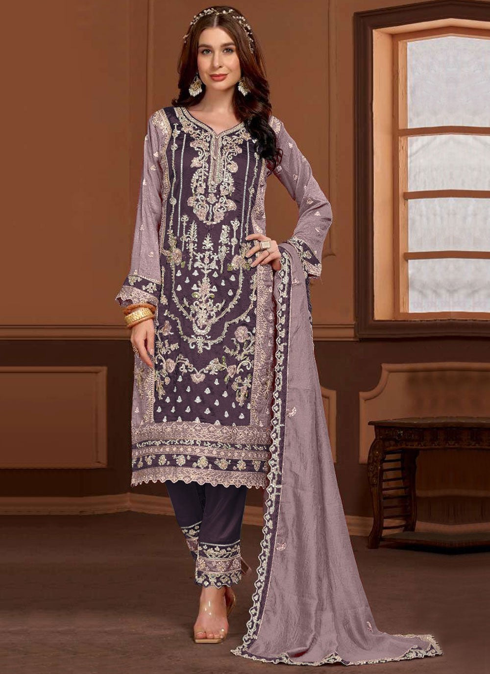 Vichitra Silk Salwar Suit - T4006