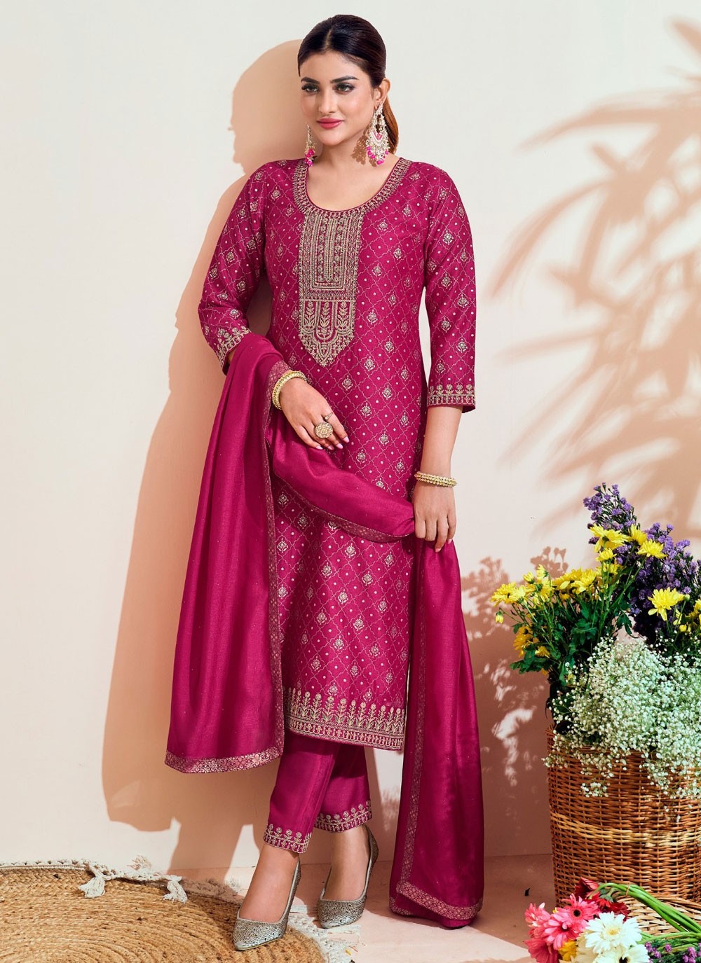 Vichitra Silk Salwar Suit - T2689