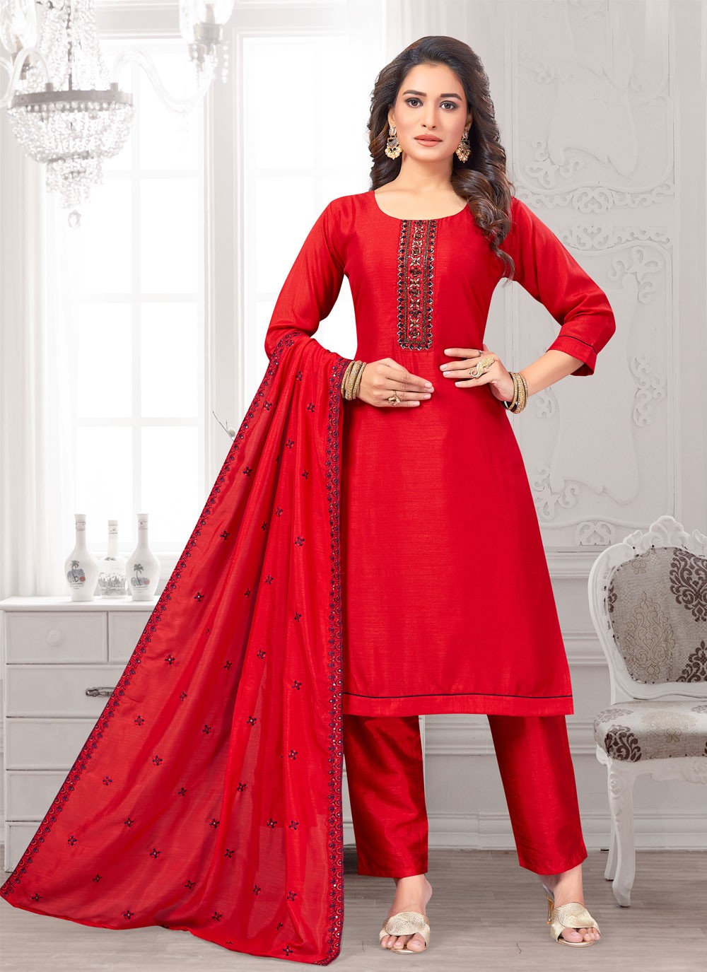 Silk Salwar Suit - T1710