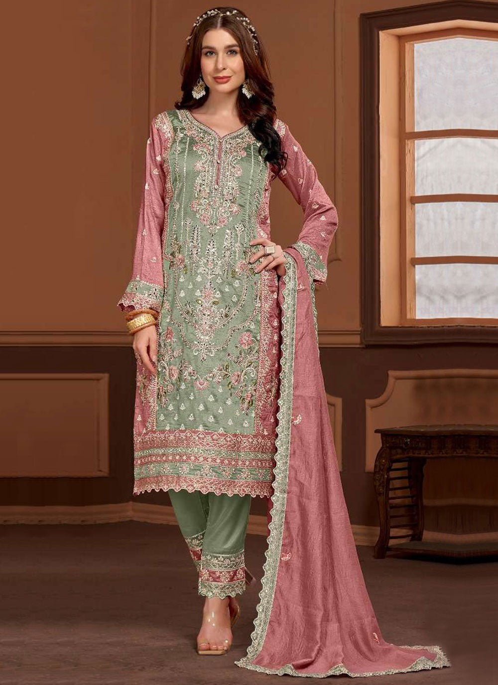 Vichitra Silk Salwar Suit - T4006