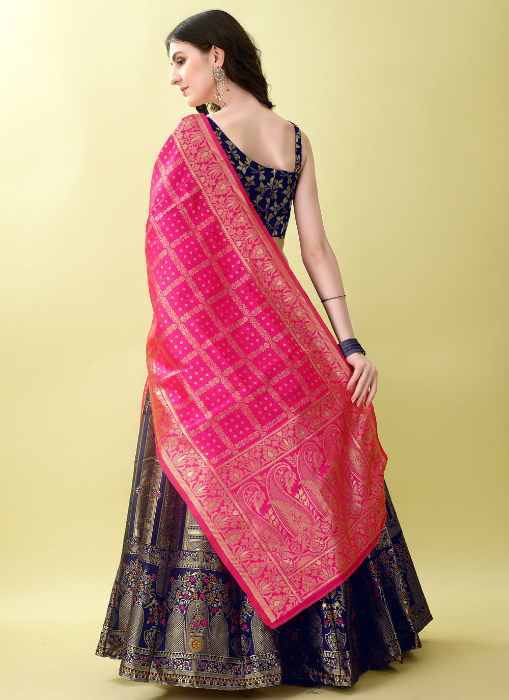 Jacquard Work Jacquard Silk A - Line Lehenga - L2168