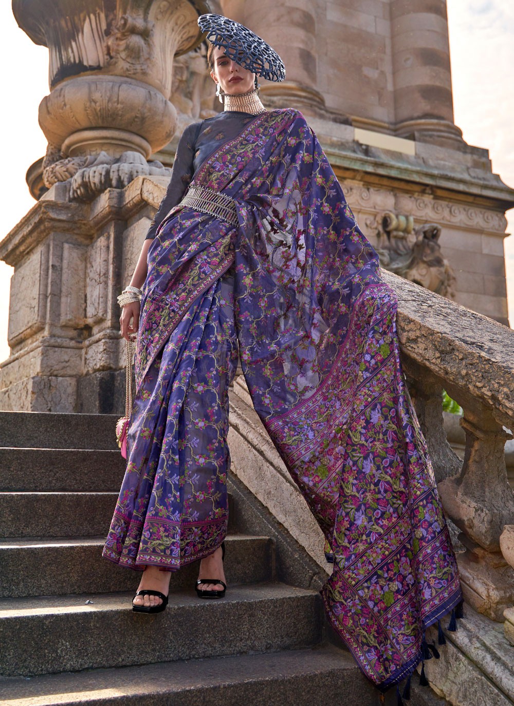 Classic Weaving Zari Organza Saree - S8764